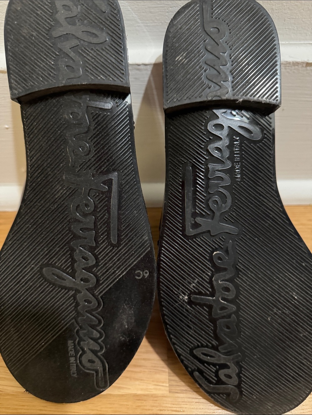 Salvatore Ferragamo Black Leather Buckle Slide Sandals- Sz 6C - Picture 3 of 3